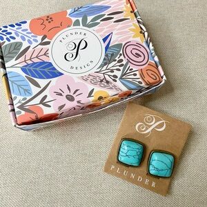 Plunder Turquoise and Gold Earrings